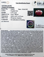 5.75/CT Natural Neo Burma Ruby with Govt. Lab Certificate-5661